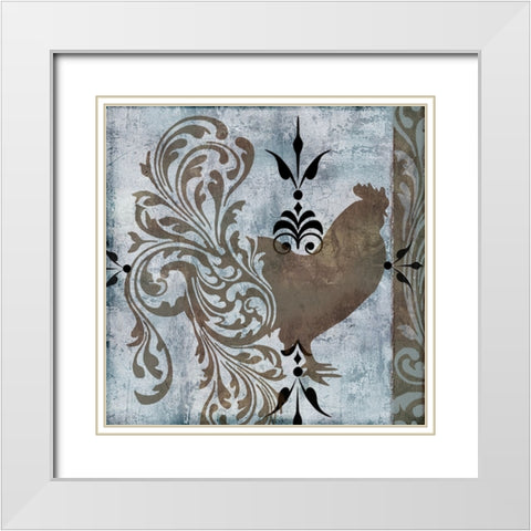 Weathervane II White Modern Wood Framed Art Print with Double Matting by Sasha