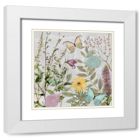 Botanique I White Modern Wood Framed Art Print with Double Matting by Sasha