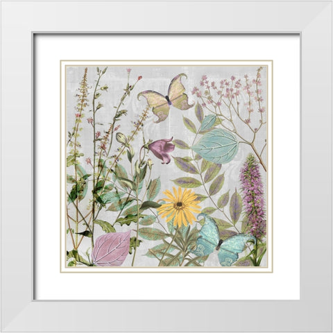 Botanique I White Modern Wood Framed Art Print with Double Matting by Sasha