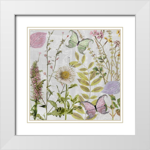 Botanique II White Modern Wood Framed Art Print with Double Matting by Sasha