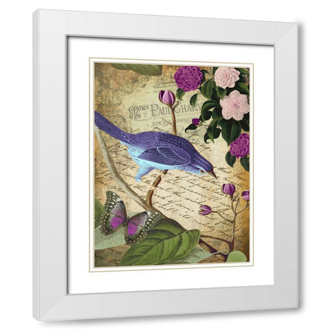 Petals and Wings II White Modern Wood Framed Art Print with Double Matting by Sasha