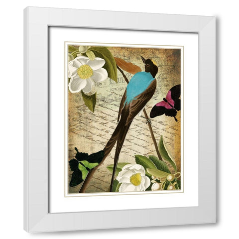 Petals and Wings V White Modern Wood Framed Art Print with Double Matting by Sasha