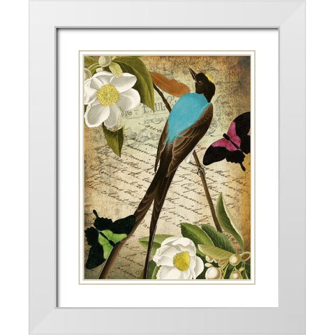 Petals and Wings V White Modern Wood Framed Art Print with Double Matting by Sasha