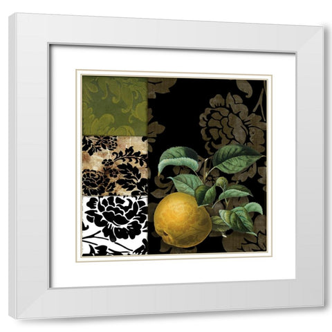 Damask Lerain III White Modern Wood Framed Art Print with Double Matting by Sasha