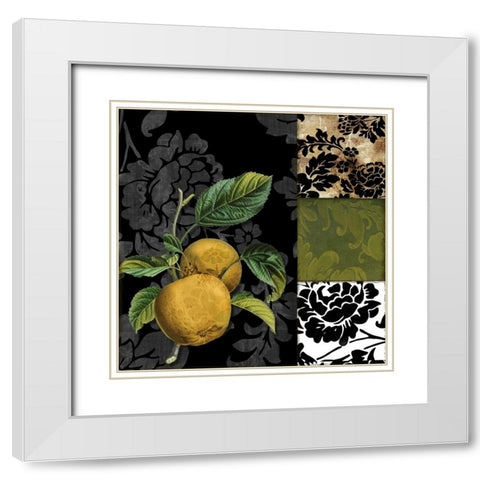 Damask Lerain IV White Modern Wood Framed Art Print with Double Matting by Sasha