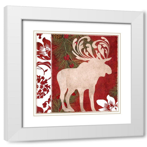 Forest Christmas IV White Modern Wood Framed Art Print with Double Matting by Sasha