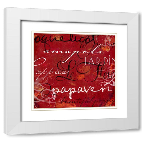 Le Pavot III White Modern Wood Framed Art Print with Double Matting by Sasha