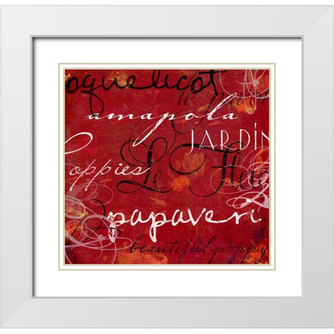 Le Pavot III White Modern Wood Framed Art Print with Double Matting by Sasha