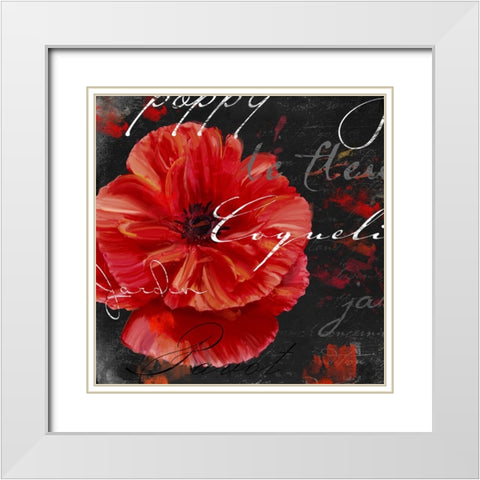 Le Pavot IV White Modern Wood Framed Art Print with Double Matting by Sasha