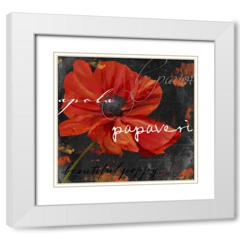 Le Pavot V White Modern Wood Framed Art Print with Double Matting by Sasha