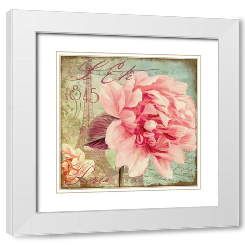 Saisons III White Modern Wood Framed Art Print with Double Matting by Sasha