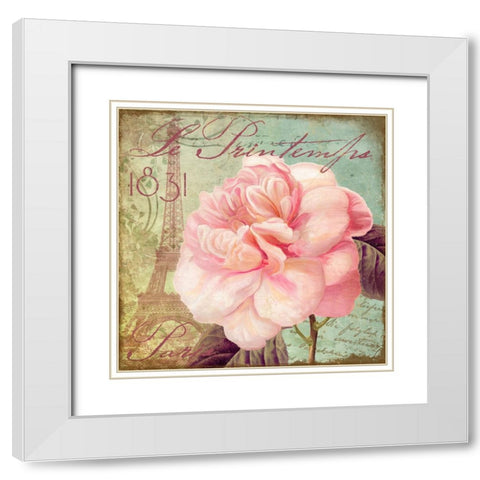 Saisons IV White Modern Wood Framed Art Print with Double Matting by Sasha