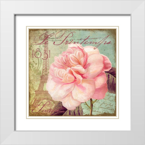 Saisons IV White Modern Wood Framed Art Print with Double Matting by Sasha