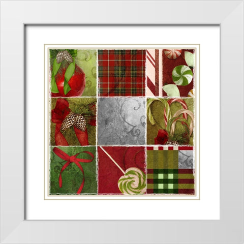 Sweet Holiday III White Modern Wood Framed Art Print with Double Matting by Sasha