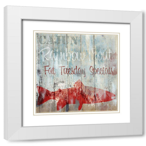 New Orleans Seafood III White Modern Wood Framed Art Print with Double Matting by Sasha