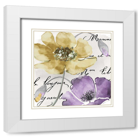 Fleurs de France II White Modern Wood Framed Art Print with Double Matting by Sasha