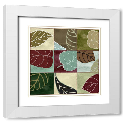 Leaf Story III White Modern Wood Framed Art Print with Double Matting by Sasha