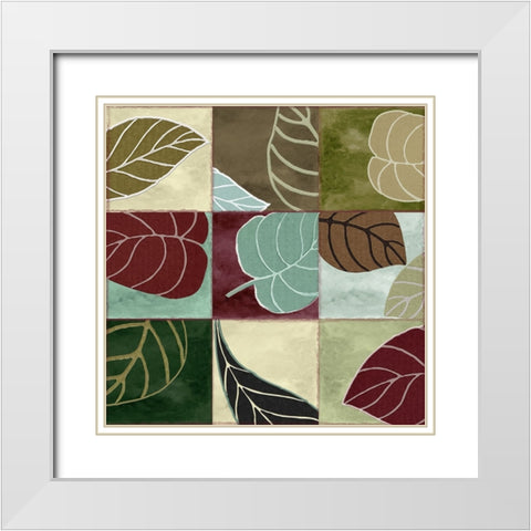 Leaf Story III White Modern Wood Framed Art Print with Double Matting by Sasha