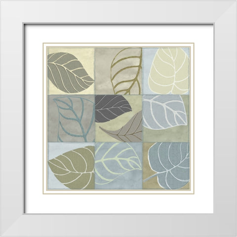 Leaf Story IV White Modern Wood Framed Art Print with Double Matting by Sasha