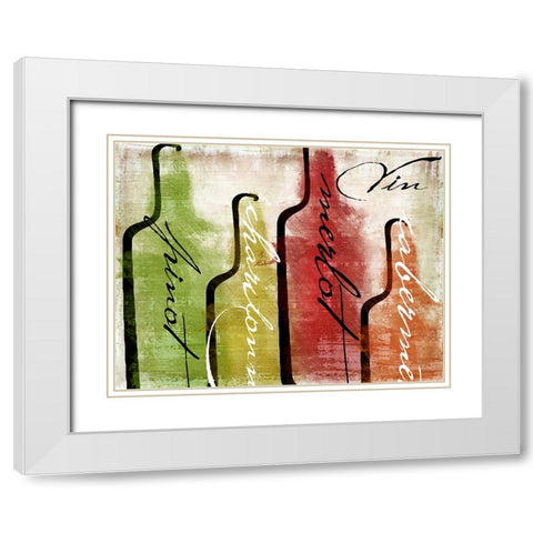 Wine Tasting I White Modern Wood Framed Art Print with Double Matting by Sasha