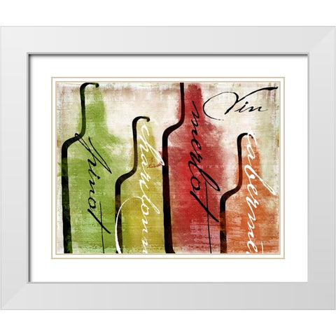 Wine Tasting I White Modern Wood Framed Art Print with Double Matting by Sasha