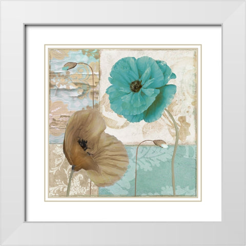 Beach Poppies IV White Modern Wood Framed Art Print with Double Matting by Sasha