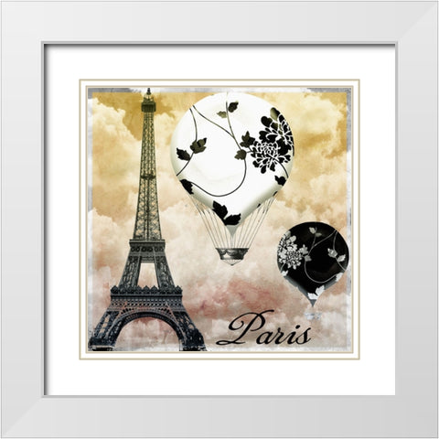 Ceil Jaune II White Modern Wood Framed Art Print with Double Matting by Sasha