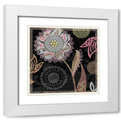 Daisy Cartwheels I White Modern Wood Framed Art Print with Double Matting by Sasha