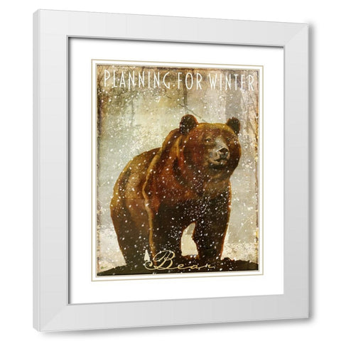 Winter Game Three White Modern Wood Framed Art Print with Double Matting by Sasha