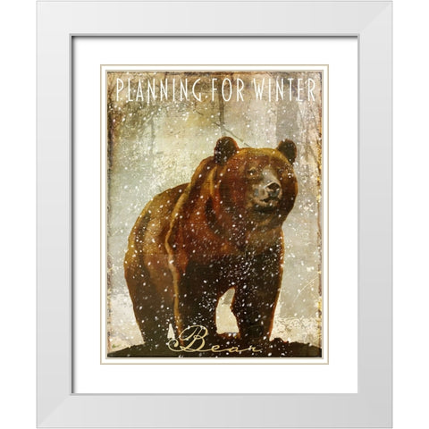 Winter Game Three White Modern Wood Framed Art Print with Double Matting by Sasha