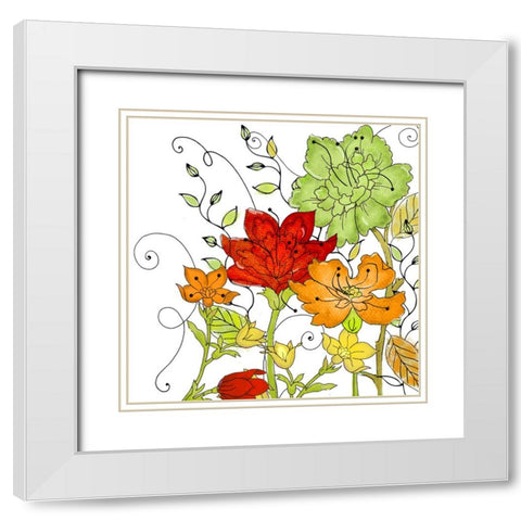 Aria I White Modern Wood Framed Art Print with Double Matting by Sasha