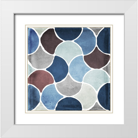 Moroccan Blues II White Modern Wood Framed Art Print with Double Matting by Sasha