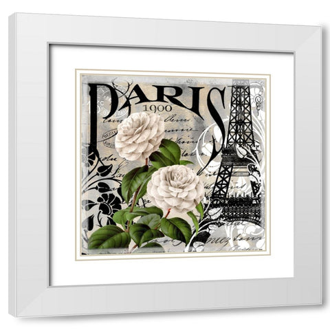 Paris Blanc II White Modern Wood Framed Art Print with Double Matting by Sasha