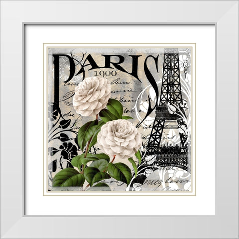 Paris Blanc II White Modern Wood Framed Art Print with Double Matting by Sasha