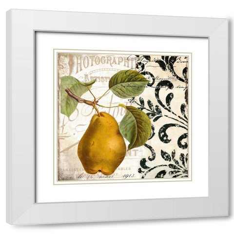 Les Fruits Jardin I White Modern Wood Framed Art Print with Double Matting by Sasha