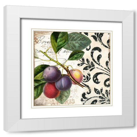 Les Fruits Jardin III White Modern Wood Framed Art Print with Double Matting by Sasha