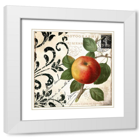 Les Fruits Jardin IV White Modern Wood Framed Art Print with Double Matting by Sasha