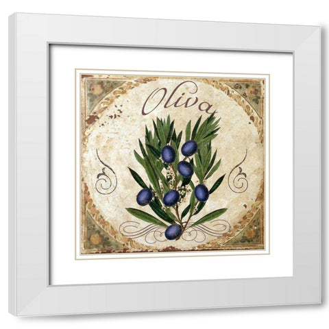 Mangia V White Modern Wood Framed Art Print with Double Matting by Sasha