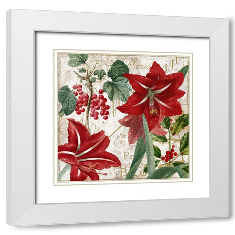 Christmas In Paris II White Modern Wood Framed Art Print with Double Matting by Sasha