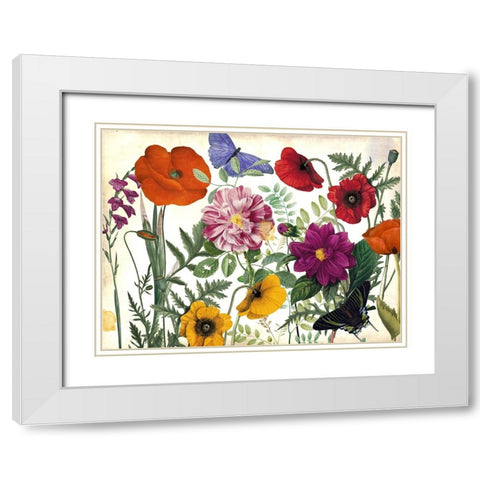Printemps I White Modern Wood Framed Art Print with Double Matting by Sasha