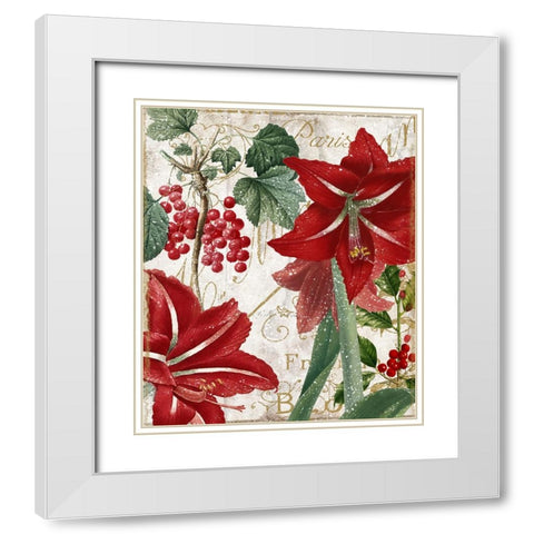 Amaryllis White Modern Wood Framed Art Print with Double Matting by Sasha