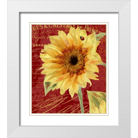 Ete Lady Bug White Modern Wood Framed Art Print with Double Matting by Sasha