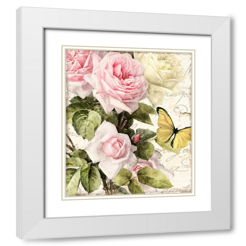 Flora Bella White Modern Wood Framed Art Print with Double Matting by Sasha