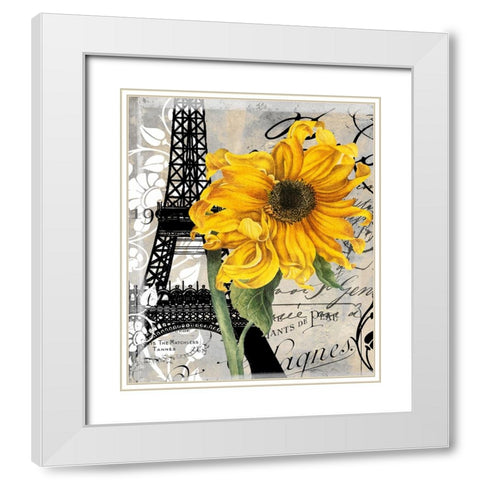 Paris Blanc White Modern Wood Framed Art Print with Double Matting by Sasha