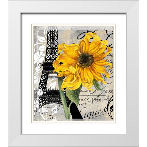 Paris Blanc White Modern Wood Framed Art Print with Double Matting by Sasha