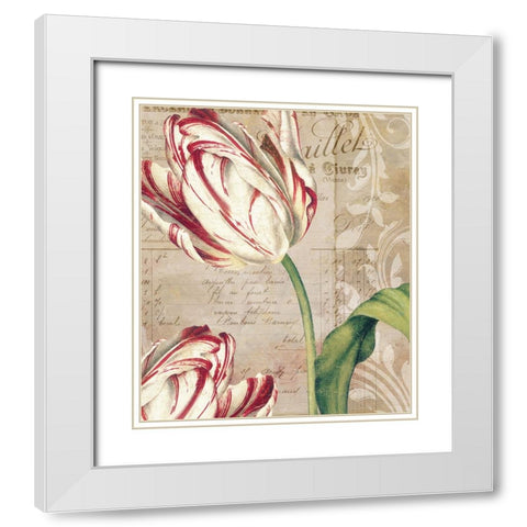 Tulips White Modern Wood Framed Art Print with Double Matting by Sasha