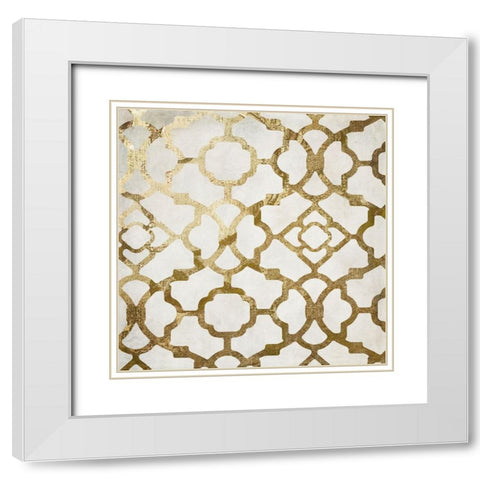 Moroccan Gold II White Modern Wood Framed Art Print with Double Matting by Sasha