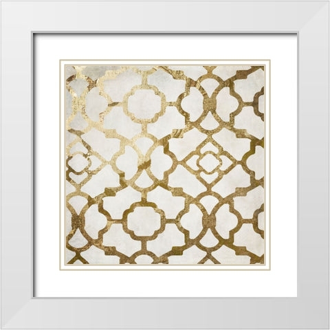 Moroccan Gold II White Modern Wood Framed Art Print with Double Matting by Sasha