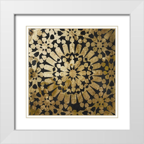 Moroccan Gold III White Modern Wood Framed Art Print with Double Matting by Sasha