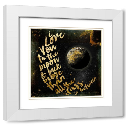 Moon and Back I White Modern Wood Framed Art Print with Double Matting by Sasha